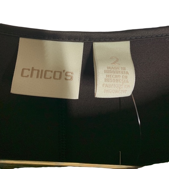 Chico’s expresso brown Knit Woven Side-Tie Top 2 NWT - Picture 5 of 5